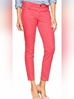 🔥 Gap 1969 Womens s 30 fire coral  Legging Jeans 5 Pocket Stretchable in EUC